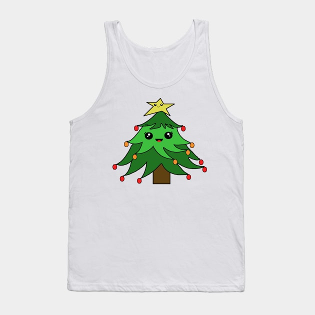 Cute Christmas Tree Lady Tank Top by MrsCathyLynn